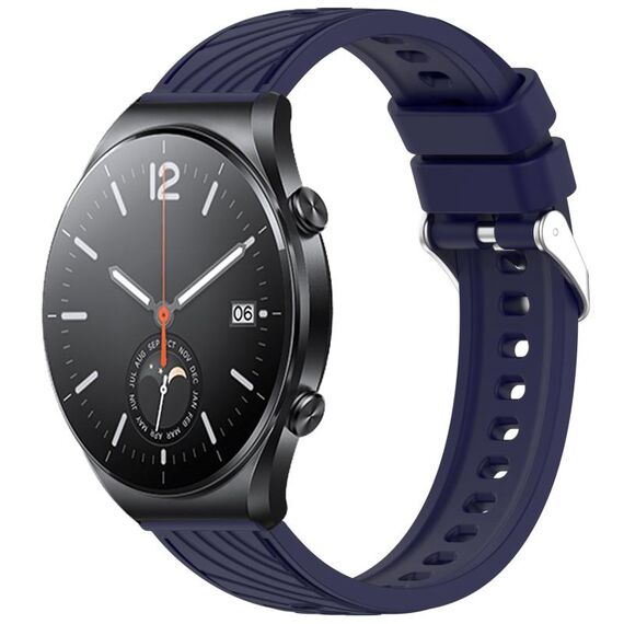 Per Xiaomi MI Watch S1 Stripe Texture 22mm Cinturino in silicone (blu notte)