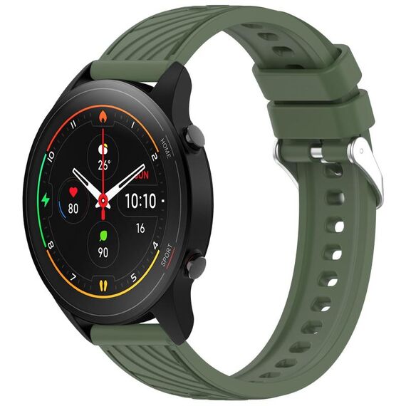 Per Xiaomi MI Watch S1 Pro Stripe Texture 22mm Cinturino in silicone (verde scuro)