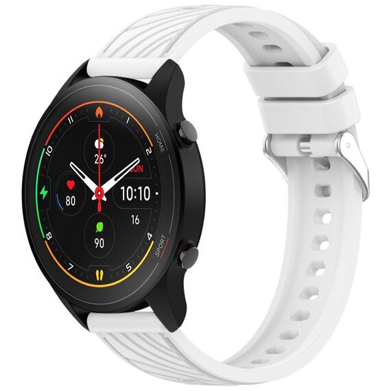 Per Xiaomi MI Watch S1 Pro Stripe Texture 22mm Cinturino in silicone (bianco)