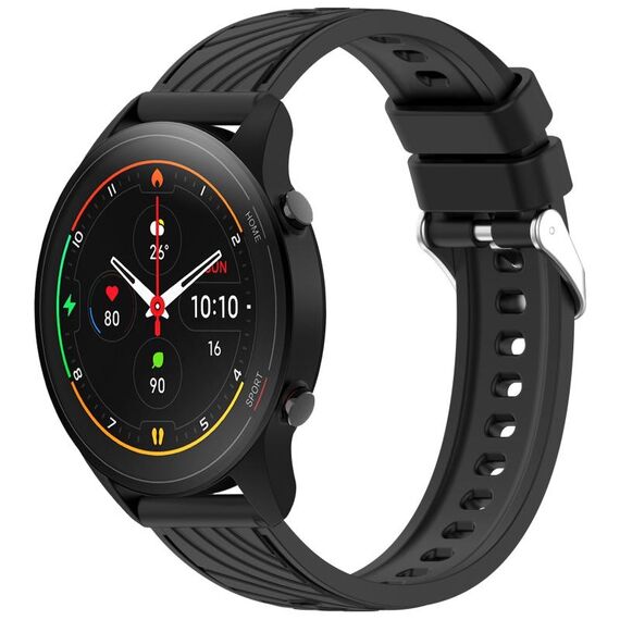 Per Xiaomi MI Watch S1 Pro Stripe Texture 22mm Cinturino in silicone (nero)