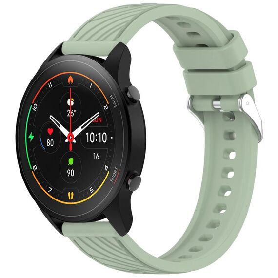 Per Xiaomi MI Watch S1 Pro Stripe Texture 22mm Cinturino in silicone (verde chiaro)