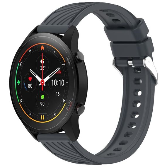 Per Xiaomi MI Watch S1 Pro Stripe Texture 22mm Cinturino in silicone (grigio scuro)