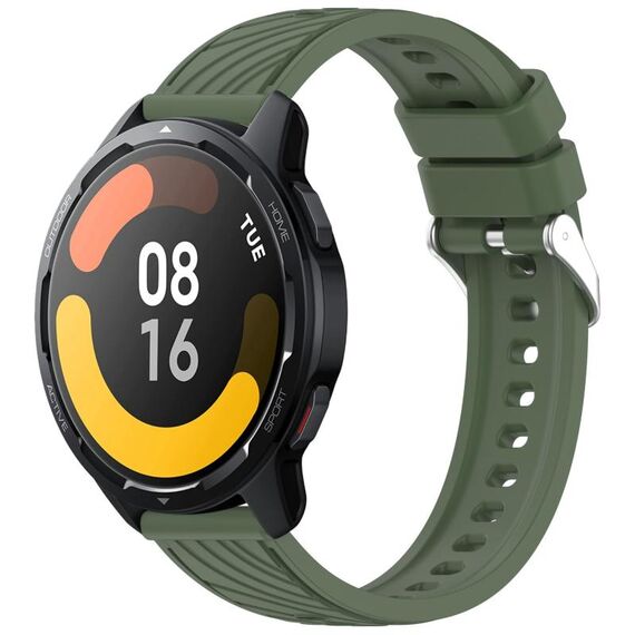 Per Xiaomi Watch S1 Active Stripe Texture cinturino in silicone da 22 mm (verde scuro)