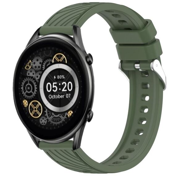 Per Xiaomi Haylou RT2 LS10 Stripe Texture 22mm Cinturino in silicone (verde scuro)