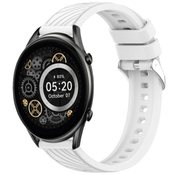 Per Xiaomi Haylou RT2 LS10 Stripe Texture 22mm Cinturino in silicone (bianco)