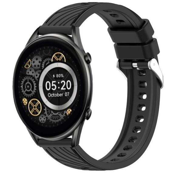 Per Xiaomi Haylou RT2 LS10 Stripe Texture 22mm Cinturino in silicone (nero)