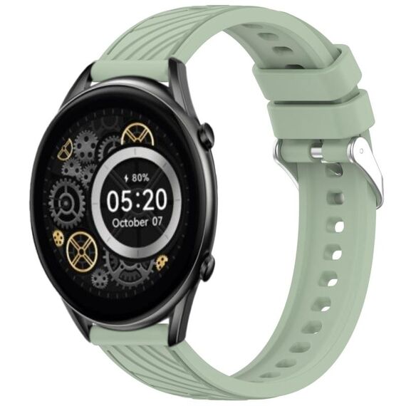 Per Xiaomi Haylou RT2 LS10 Stripe Texture 22mm Cinturino in silicone (verde chiaro)