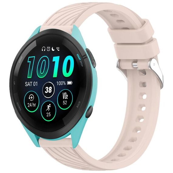 Per Garmin Forerunner 265 Stripe Texture 22mm Cinturino in silicone (rosa)
