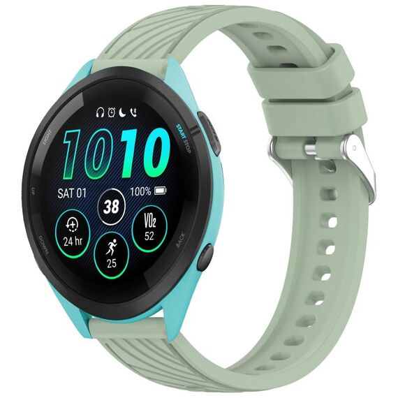 Per Garmin Forerunner 265 Stripe Texture 22mm Cinturino in silicone (verde chiaro)