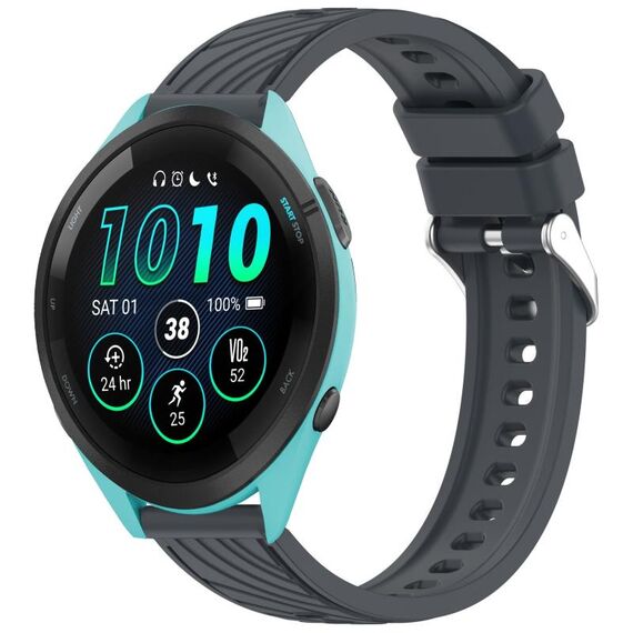Per Garmin Forerunner 265 Stripe Texture 22mm Cinturino in silicone (grigio scuro)