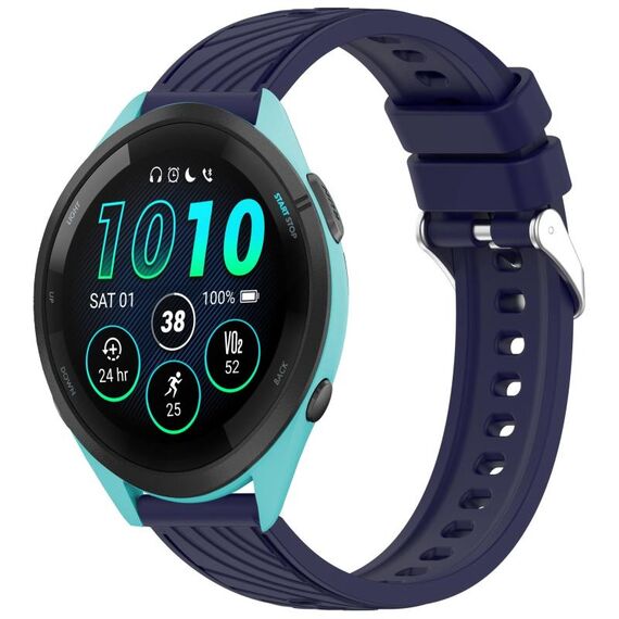 Per Garmin Forerunner 265 Stripe Texture 22mm Cinturino in silicone (blu notte)