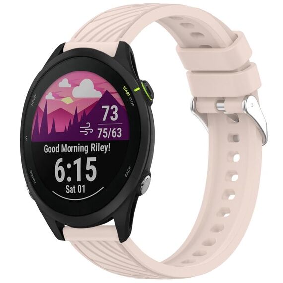 Per Garmin Forerunner 255 Music Stripe Texture cinturino in silicone da 22 mm (rosa)