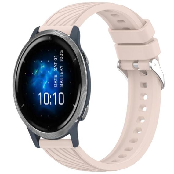 Per Garmin Venu 2 Stripe Texture 22mm cinturino in silicone (rosa)