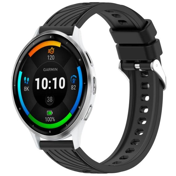Per Garmin Venu 3 Stripe Texture 22mm cinturino in silicone (nero)