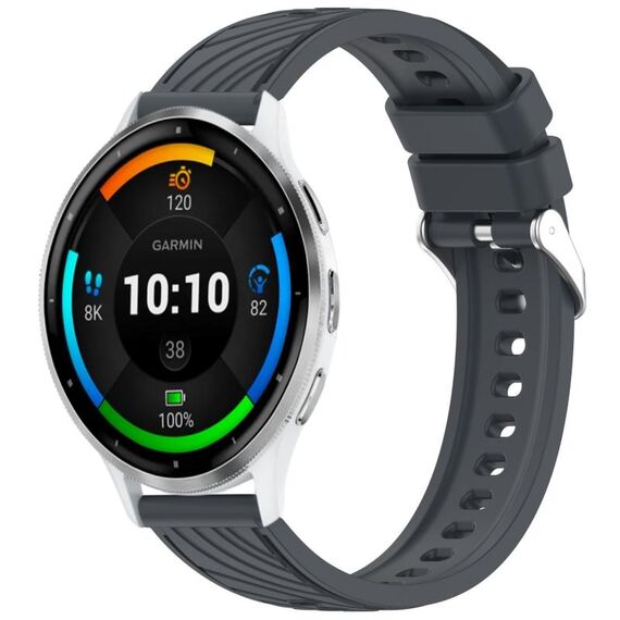 Per Garmin Venu 3 Stripe Texture 22mm cinturino in silicone (grigio scuro)