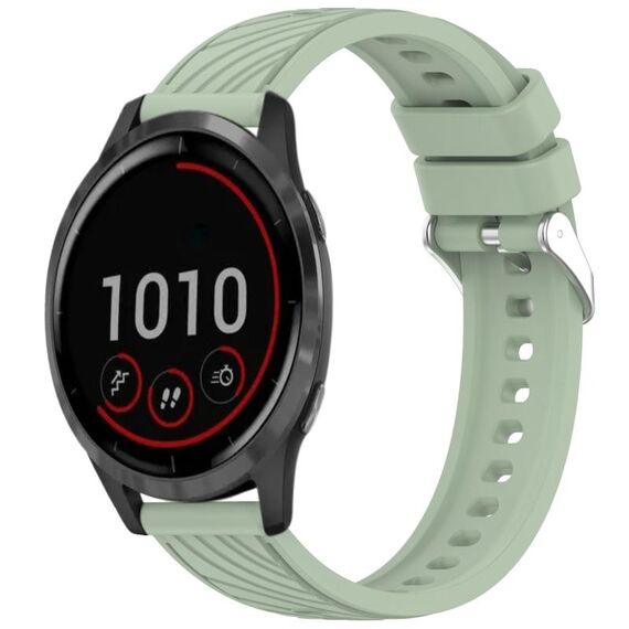Per Garmin Vivoactive 4 Stripe Texture 22mm cinturino in silicone (verde chiaro)