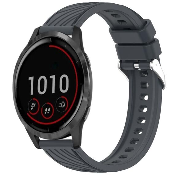 Per Garmin Vivoactive 4 Stripe Texture 22mm cinturino in silicone (grigio scuro)
