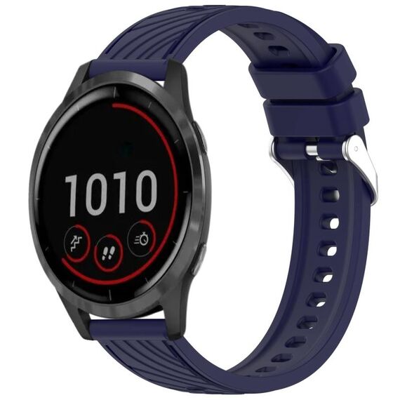 Per Garmin Vivoactive 4 Stripe Texture 22mm cinturino in silicone (blu notte)