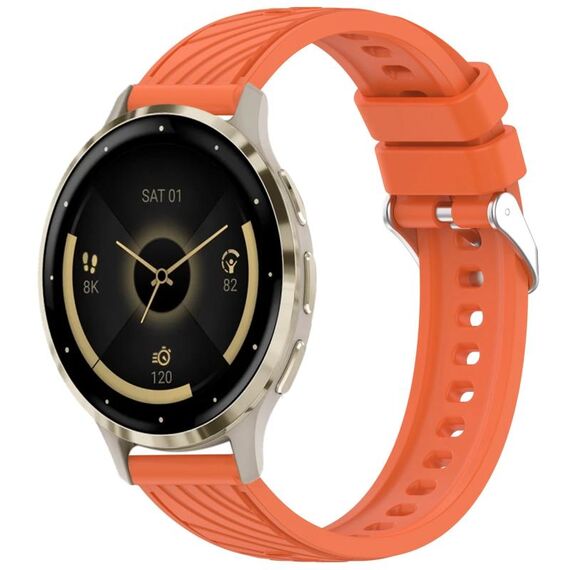 Per Garmin Venu 3S Stripe Texture 18mm Cinturino in silicone (arancione)