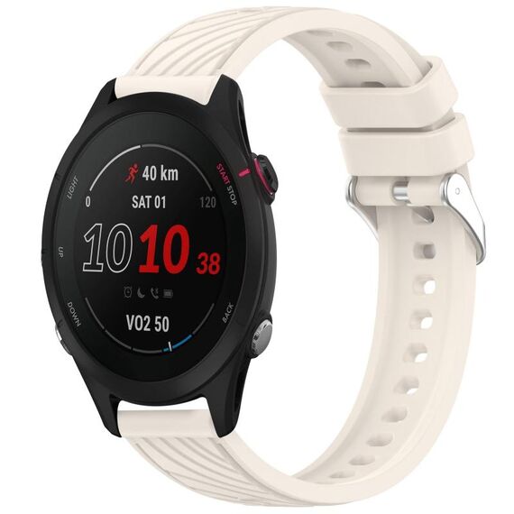 Per Garmin Forerunner 255S Music Stripe Texture cinturino in silicone da 18 mm (Starlight)