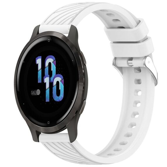 Per Garmin Venu 2S Stripe Texture cinturino in silicone da 18 mm (bianco)