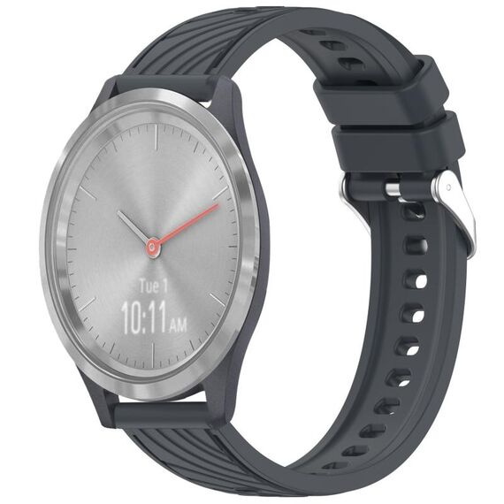 Per Garmin Vivomove 3S Stripe Texture 18mm Cinturino in silicone (grigio scuro)