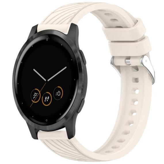 Per Garmin Vivoactive 4S Stripe Texture cinturino in silicone da 18 mm (Starlight)
