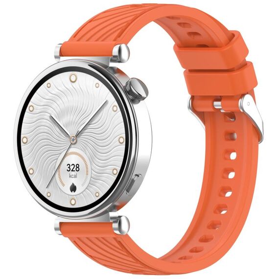 Per Huawei Watch GT 5 41mm Cinturino in silicone con trama a strisce da 18mm (arancione)