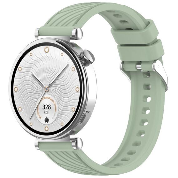 Per Huawei Watch GT 5 41mm Cinturino in silicone con trama a strisce da 18mm (verde chiaro)