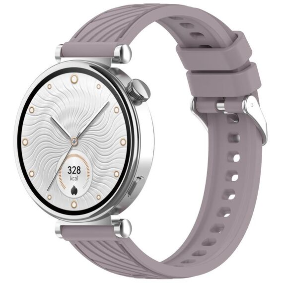Per Huawei Watch GT 4 41mm Cinturino in silicone con trama a strisce da 18mm (viola Roland)