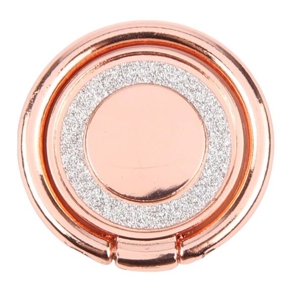 Supporto ad anello per cellulare in metallo glitterato (oro rosa)