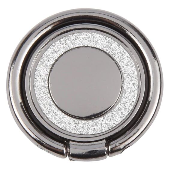 Supporto ad anello per cellulare in metallo glitterato (nero)