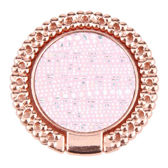 Supporto ad anello per cellulare in metallo con diamanti Flash (oro rosa + rosa)