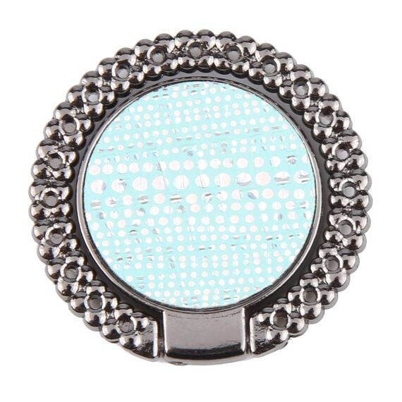 Supporto ad anello per cellulare in metallo con diamante Flash (nero + azzurro)