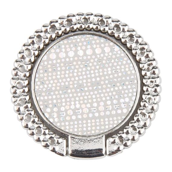 Supporto ad anello per cellulare in metallo con diamante Flash (argento + bianco)