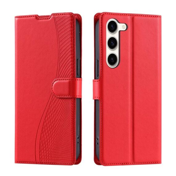 Per Samsung Galaxy S23 5G Voltage Custodia per telefono in pelle ultra sottile a pois (rosso)