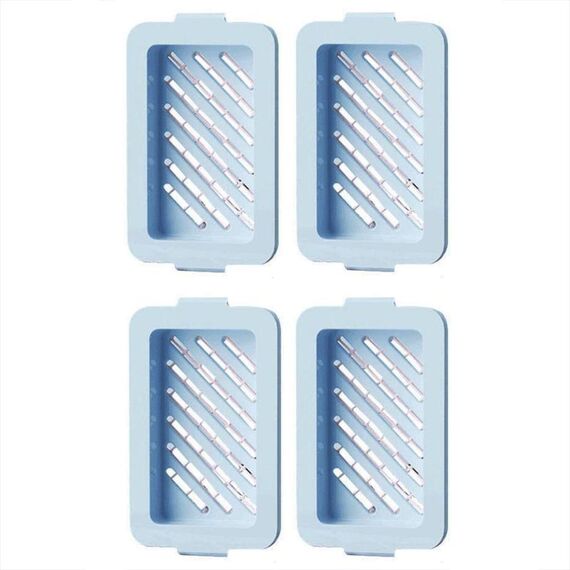4 pezzi/confezione multifunzionale in rete elastica antiscivolo scatola di sapone schiumogeno per scarico (azzurro cielo)