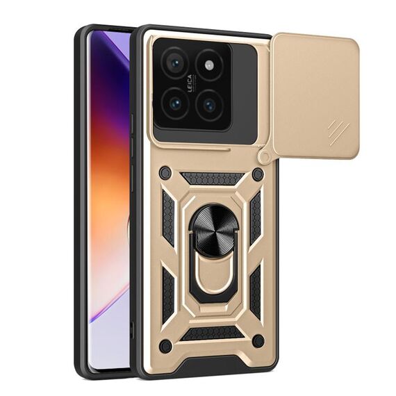 Per Xiaomi 14T 5G Custodia per fotocamera scorrevole TPU Hybrid PC Phone Case (oro)