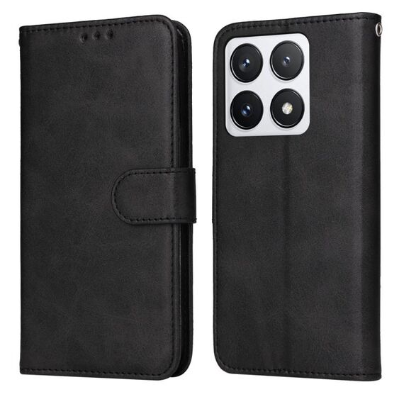 Per Xiaomi 14T Pro Custodia per telefono in pelle con texture di vitello classica (nero)