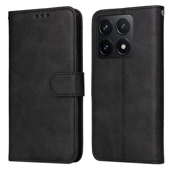 Per Xiaomi 14T Custodia per telefono in pelle con texture di vitello classica (nero)