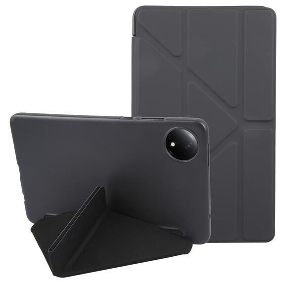 Per Xiaomi Redmi Pad SE 8.7 Custodia per tablet in silicone con deformazione in pelle (nero)