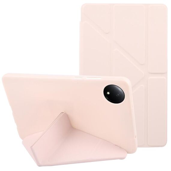 Per Xiaomi Redmi Pad SE 8.7 Custodia per tablet in silicone con deformazione in pelle (rosa)