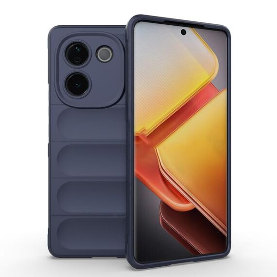 Per vivo iQOO Z9s Pro India Magic Shield TPU + custodia in flanella per telefono (blu scuro)