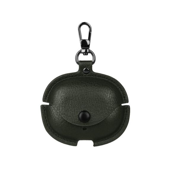 Per Realme Air 5 Pro Custodia protettiva in pelle per auricolari con gancio (verde)