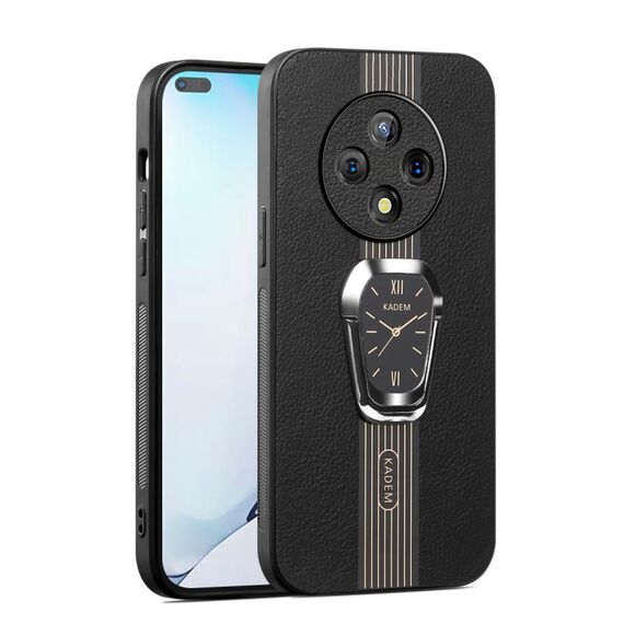 Per vivo Y300 Pro Custodia per telefono con supporto magnetico in pelle Litchi (nero)