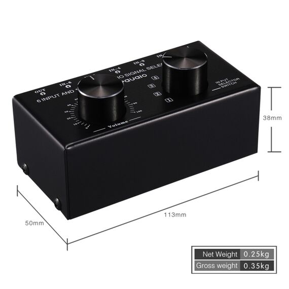 Selettore Audio 6 Ingressi 1 Uscita con Controllo Volume SYA005796 6922769240931