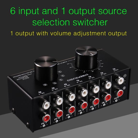 Selettore Audio 6 Ingressi 1 Uscita con Controllo Volume SYA005796 6922769240931