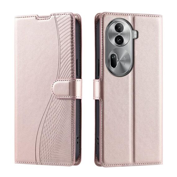 Per OPPO Reno11 Pro Global Voltage Custodia per telefono in pelle ultrasottile a pois (oro rosa)