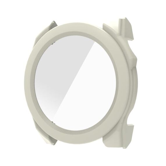 Per Garmin Fenix ​​8 AMOLED 43mm Pellicola in vetro temperato Custodia protettiva per orologio PC integrata (bianco avorio)