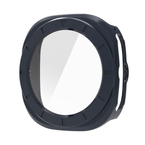 Per Samsung Galaxy Watch Ultra 47mm Pellicola in vetro temperato Custodia protettiva per orologio PC integrata (blu notte)